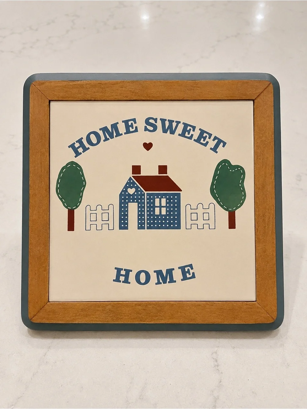 Set of 2 Vintage Home Sweet Home Ceramic Tile Trivets Wall Hangings Vintage
